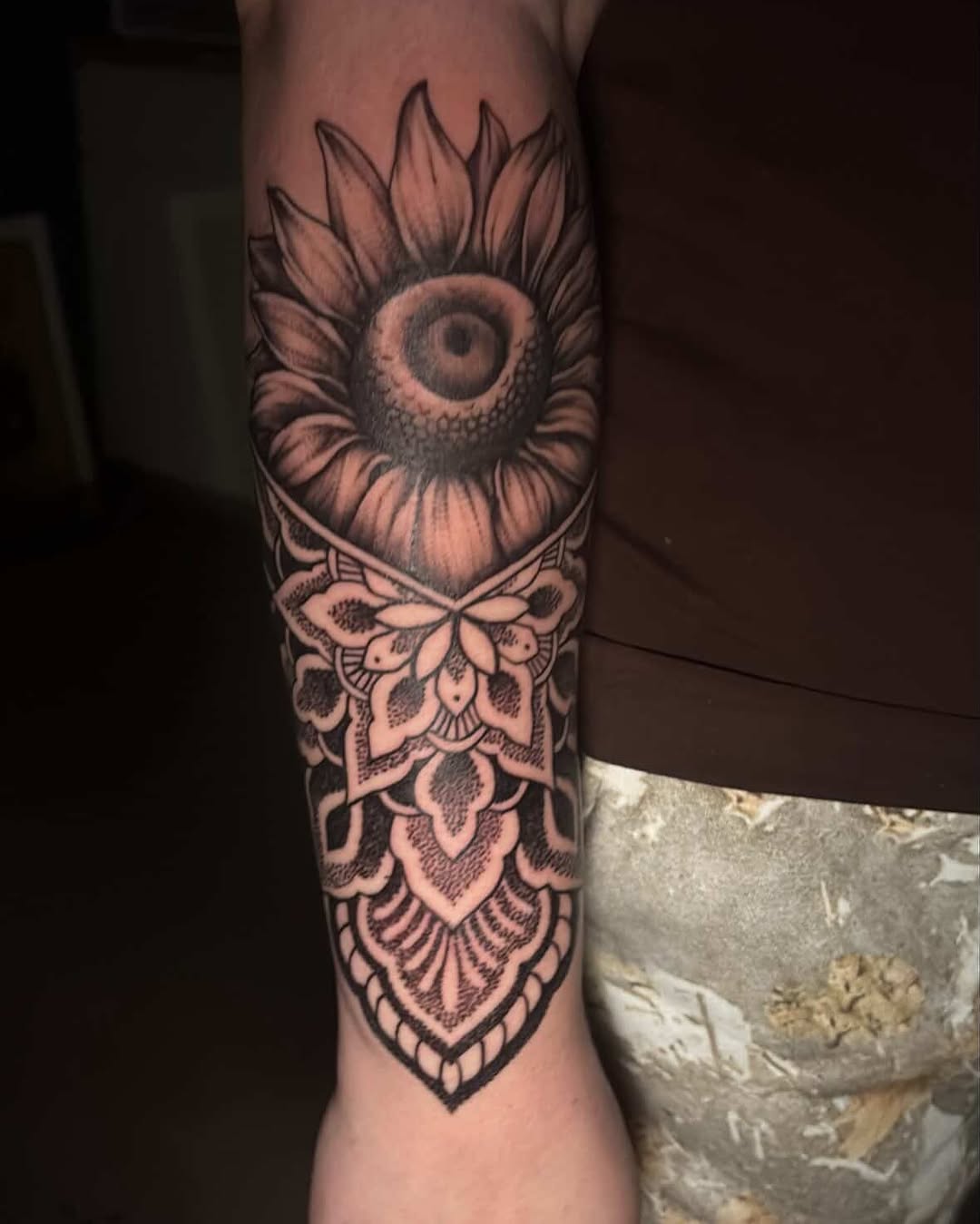 Tattoo by @dylans.tattoo — black_and_grey, dotwork