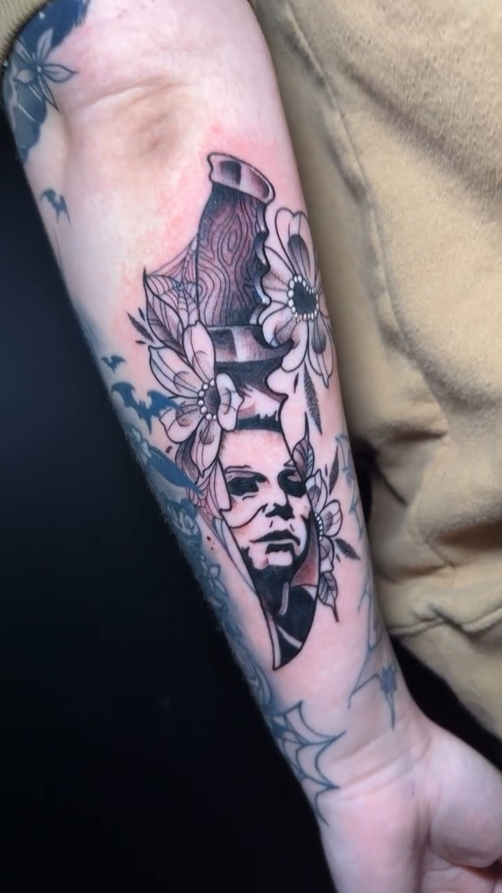 Tattoo by @halz327tattoos — dark_realism, black_and_grey
