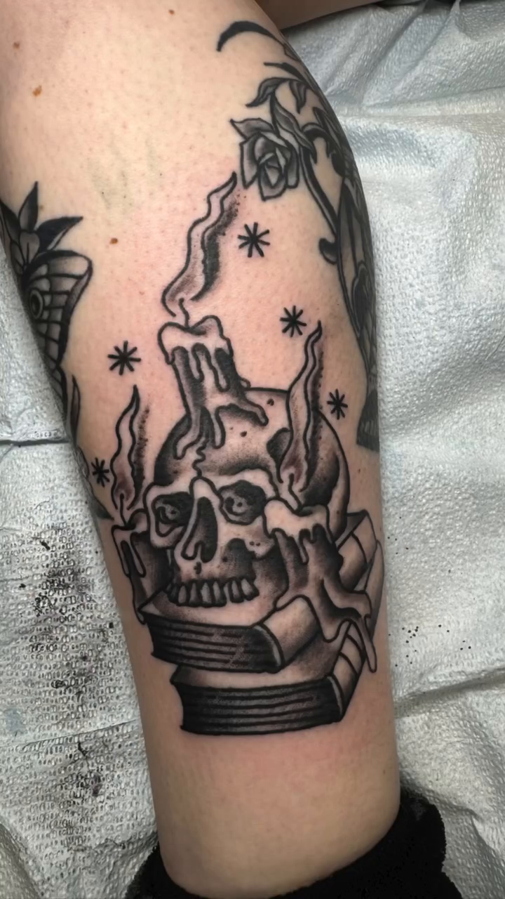 Tattoo by @meechxtattoo — black_and_grey