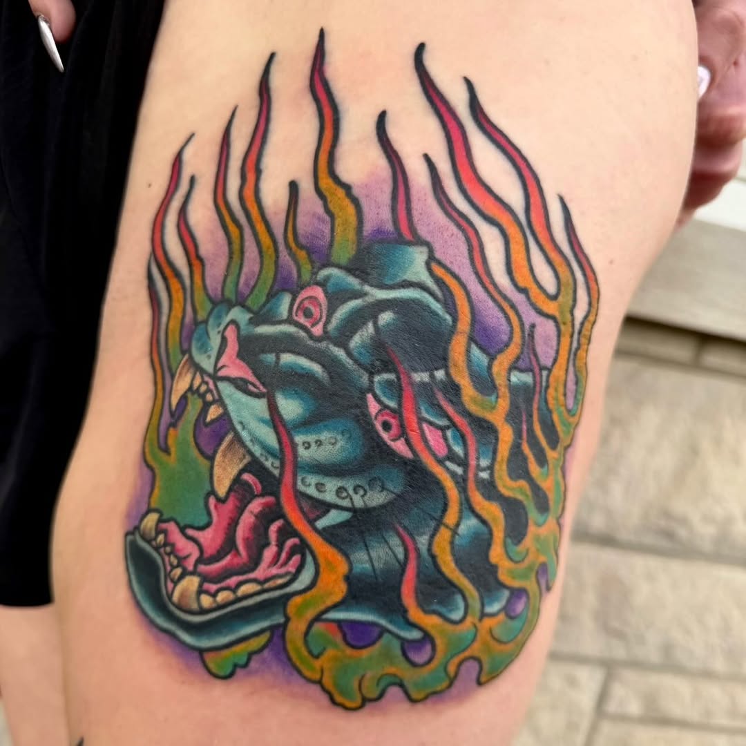 Tattoo by @barbedwireinktattoos โ american_traditional, neo_traditional
