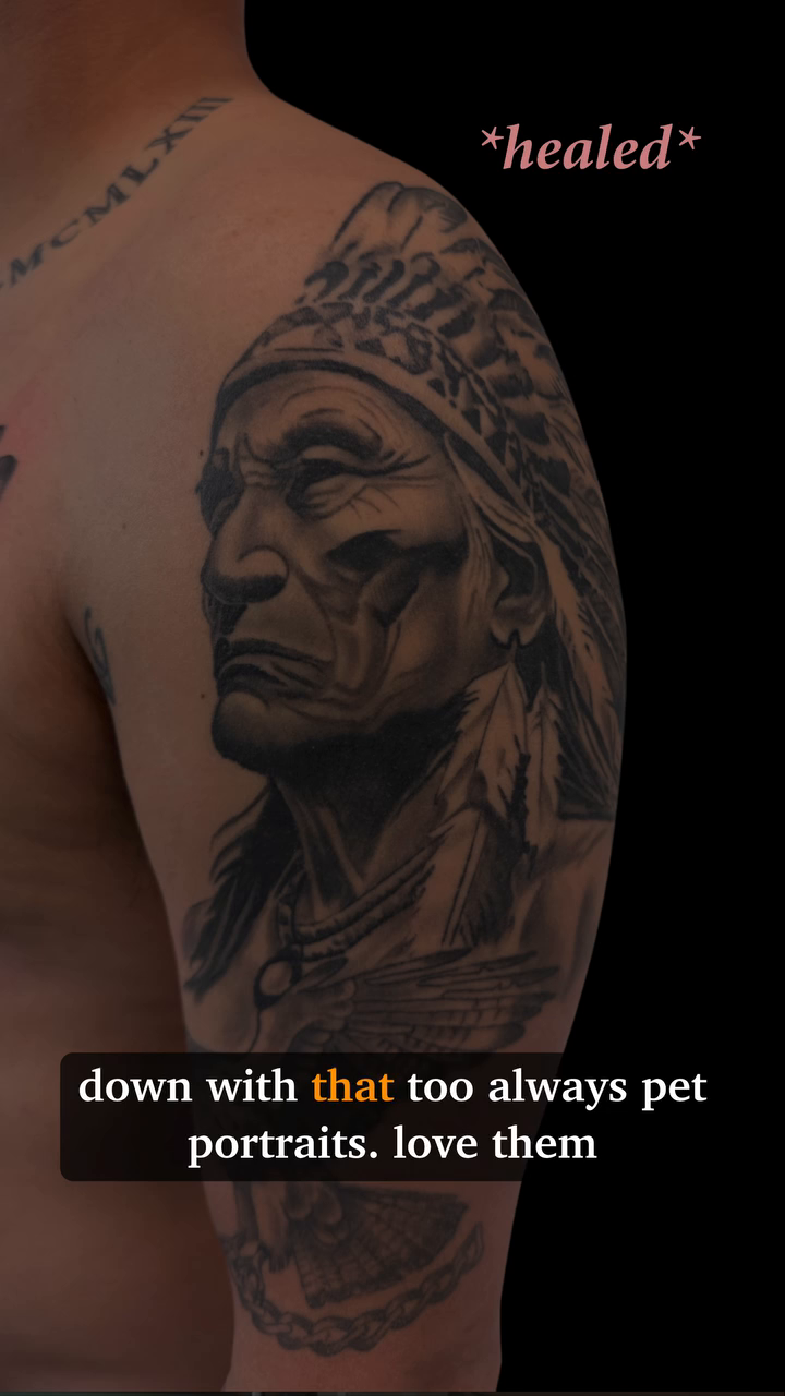 Tattoo by @blakeowenstattoos โ realism, black_and_grey