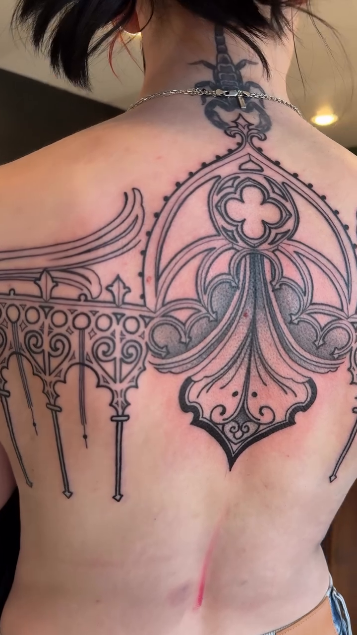Tattoo by @lorennicoletattoos — ornamental, black_and_grey