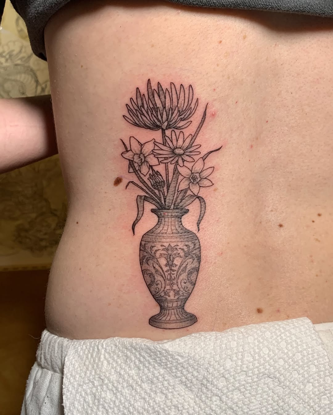 Tattoo by @lvl40lich — black_and_grey, fine_line