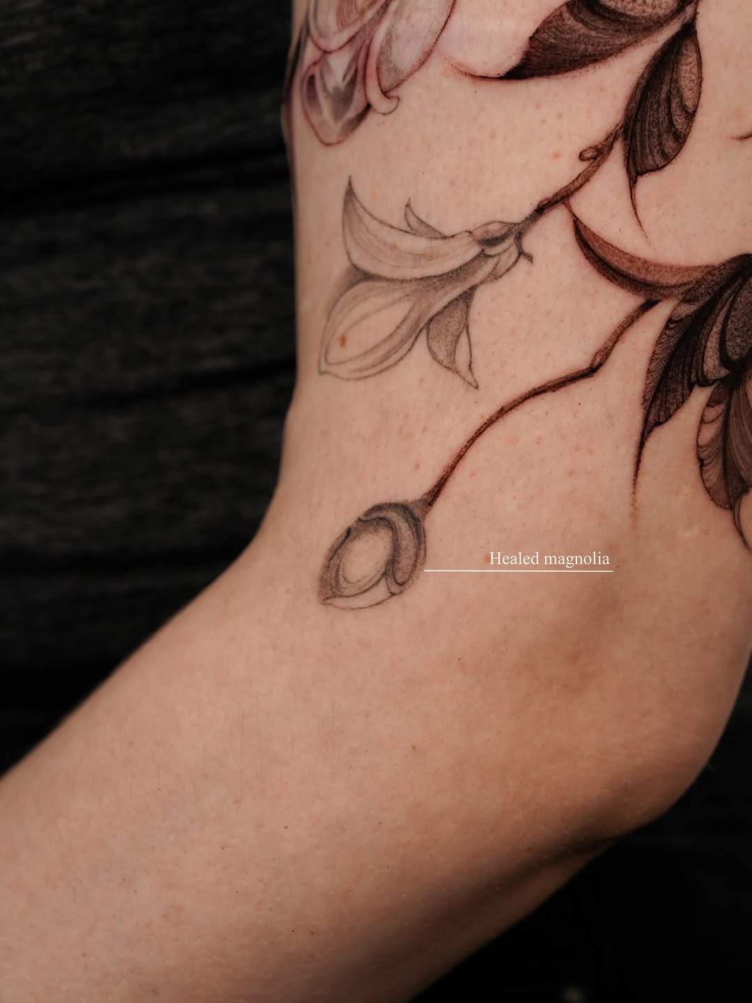 Tattoo by @tinnasole โ black_and_grey, realism