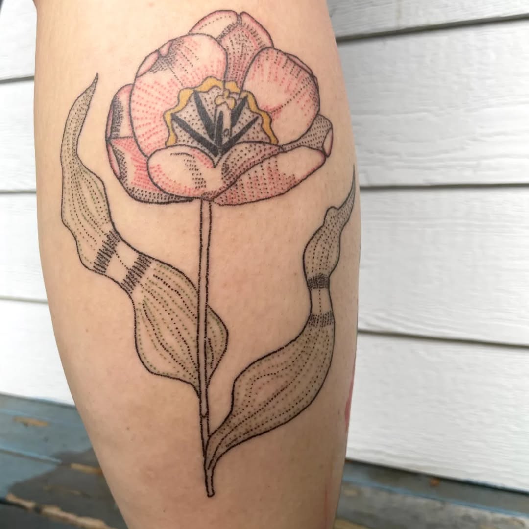 Tattoo by @sticky.geranium.tattoos — dotwork, fine_line
