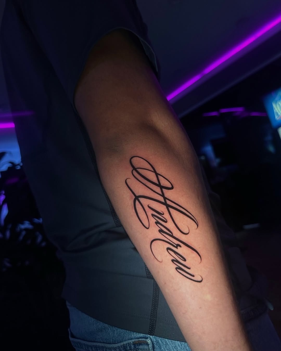 Tattoo by @inkedbydoll — lettering_script, fine_line
