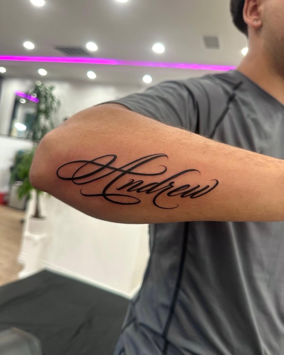 Tattoo by @inkedbydoll — lettering_script, fine_line