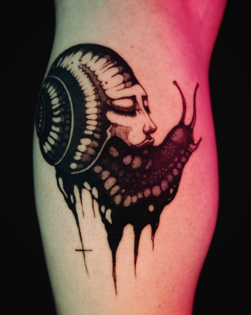 Tattoo by @kikimora.tattoo — black_and_grey, illustrative