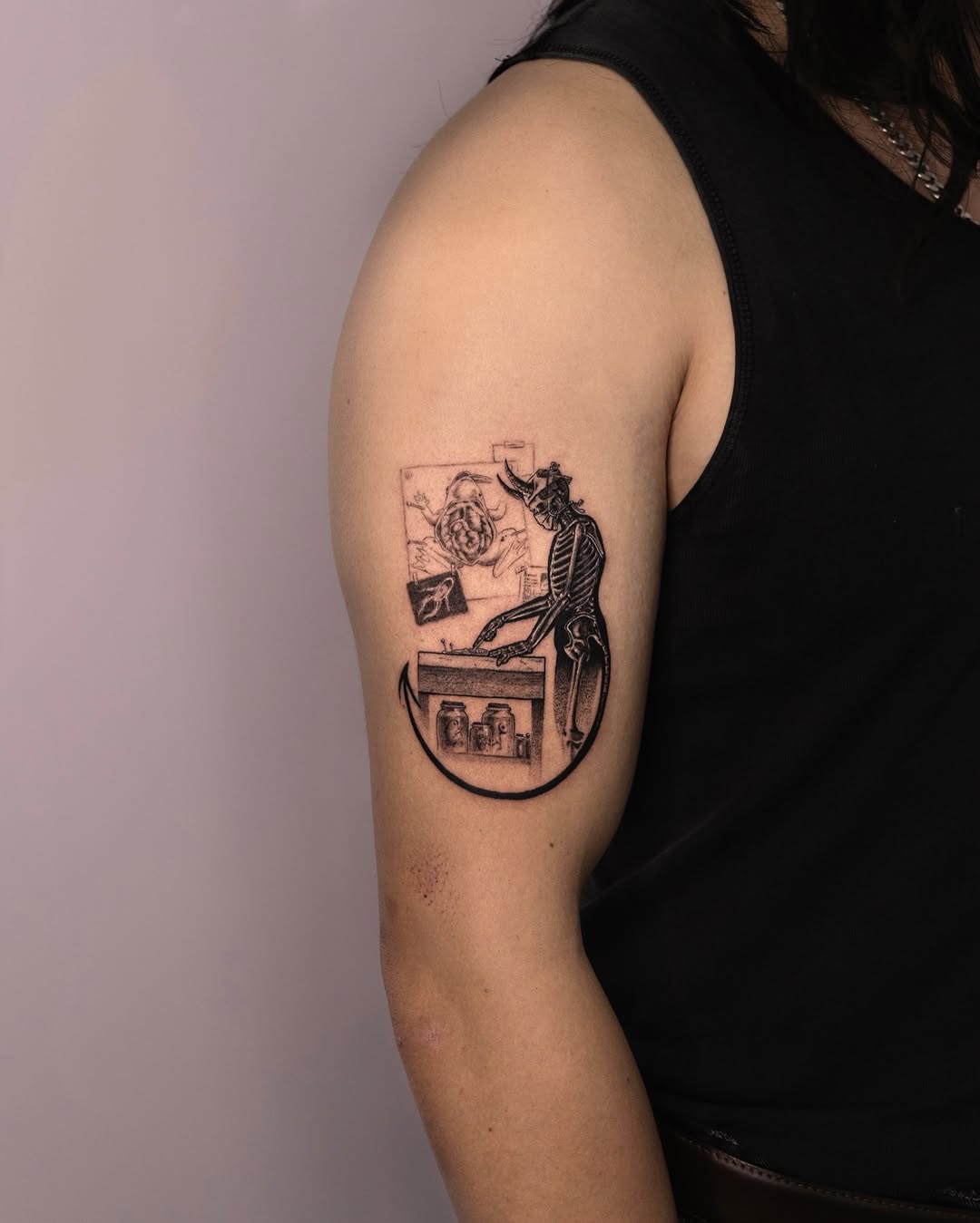 Tattoo by @mete.noir — illustrative, black_and_grey