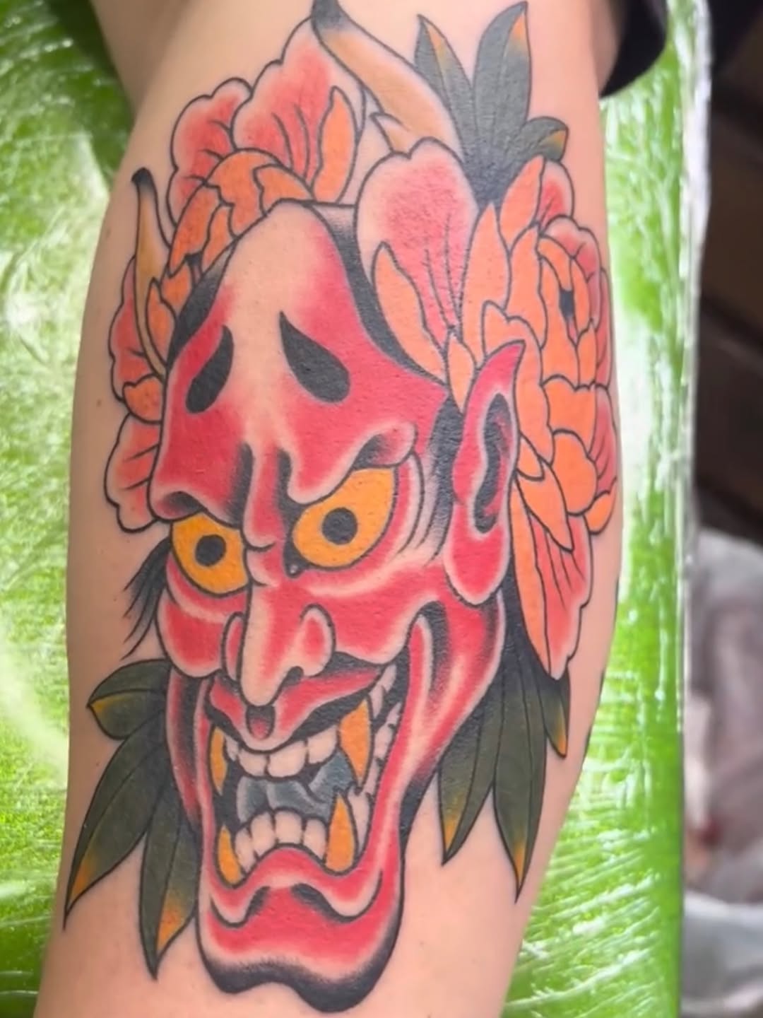 Tattoo by @kumathetattooer — japanese_irezumi, american_traditional