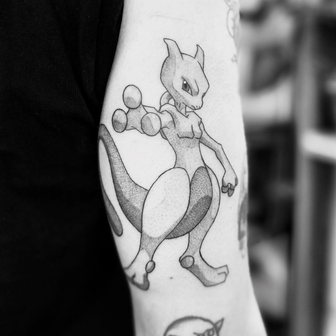 Tattoo by @penguinsfly — illustrative, dotwork
