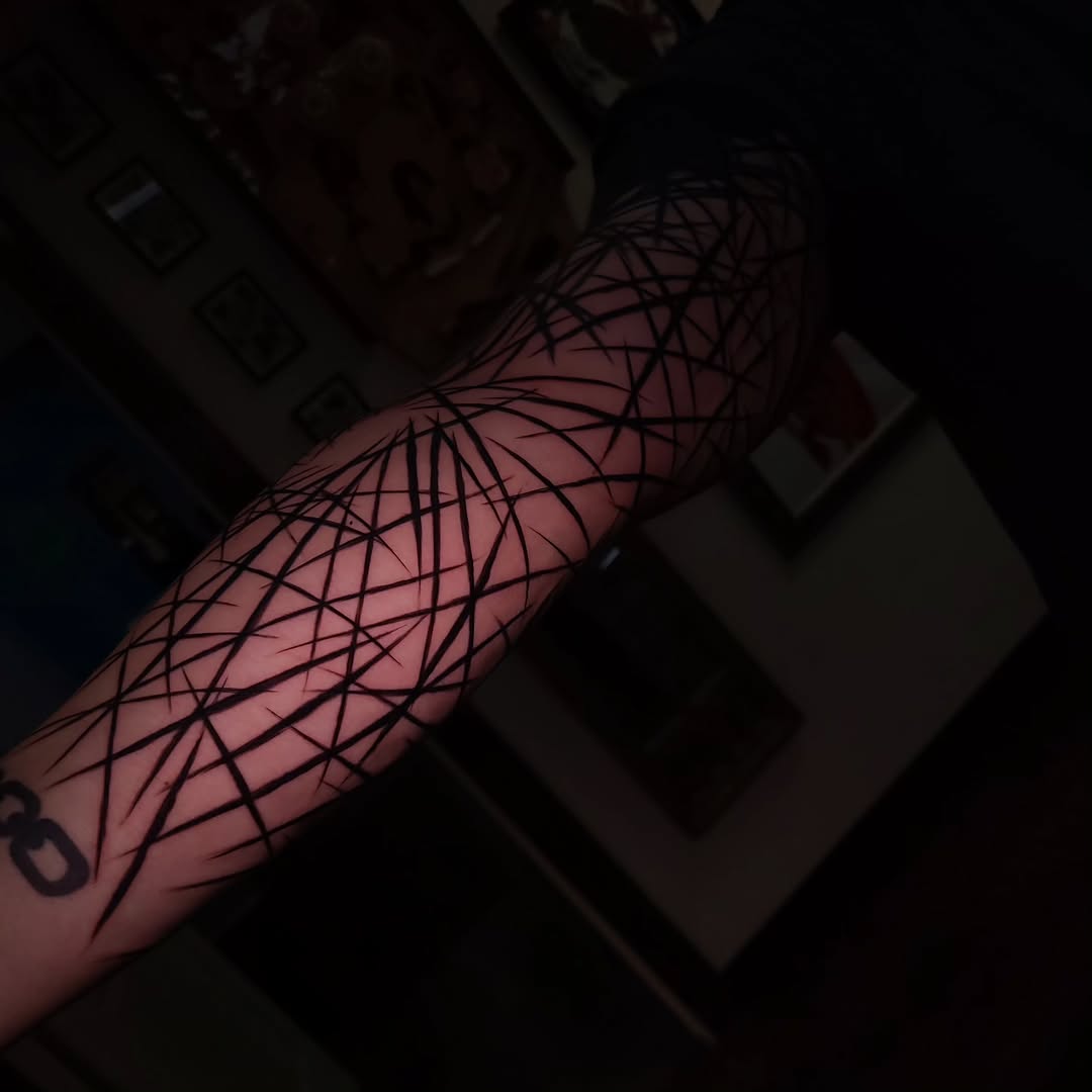 Tattoo by @boxofguts — blackwork, geometric
