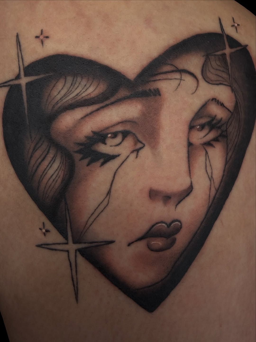 Tattoo by @afondi — black_and_grey, chicano