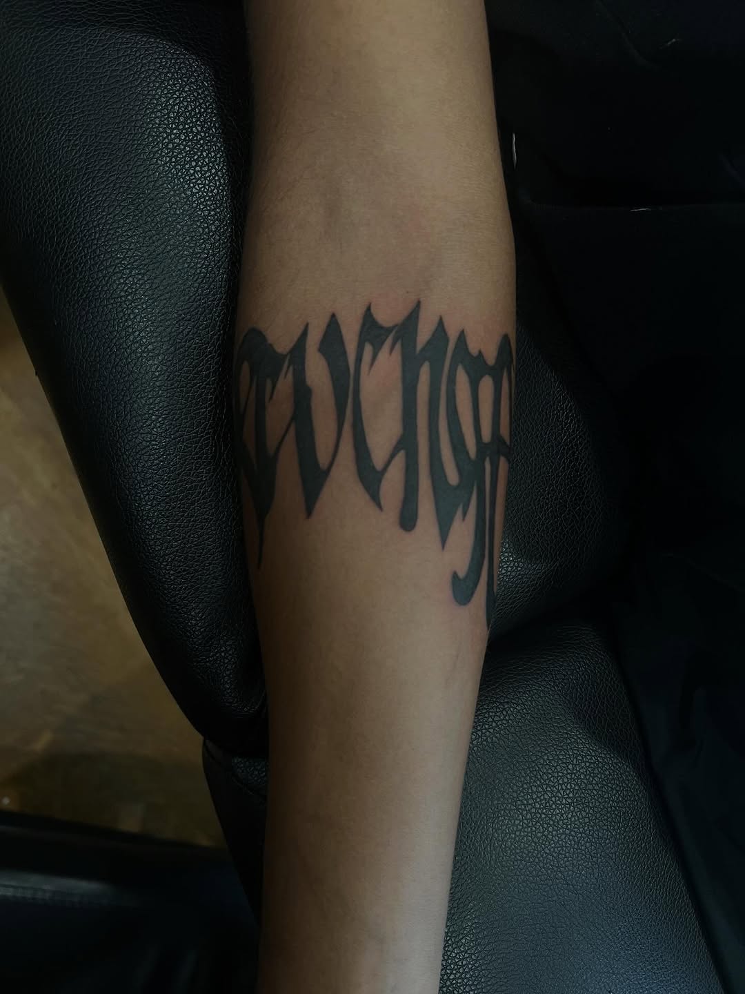 Tattoo by @zion_tattoos — lettering_script