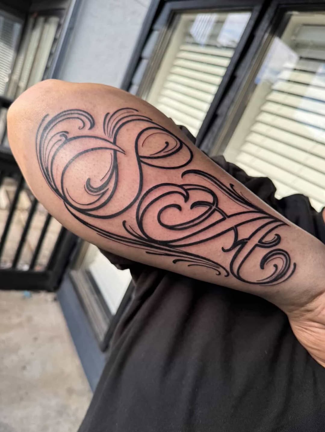 Tattoo by @inkbydevin_ โ lettering_script, ornamental