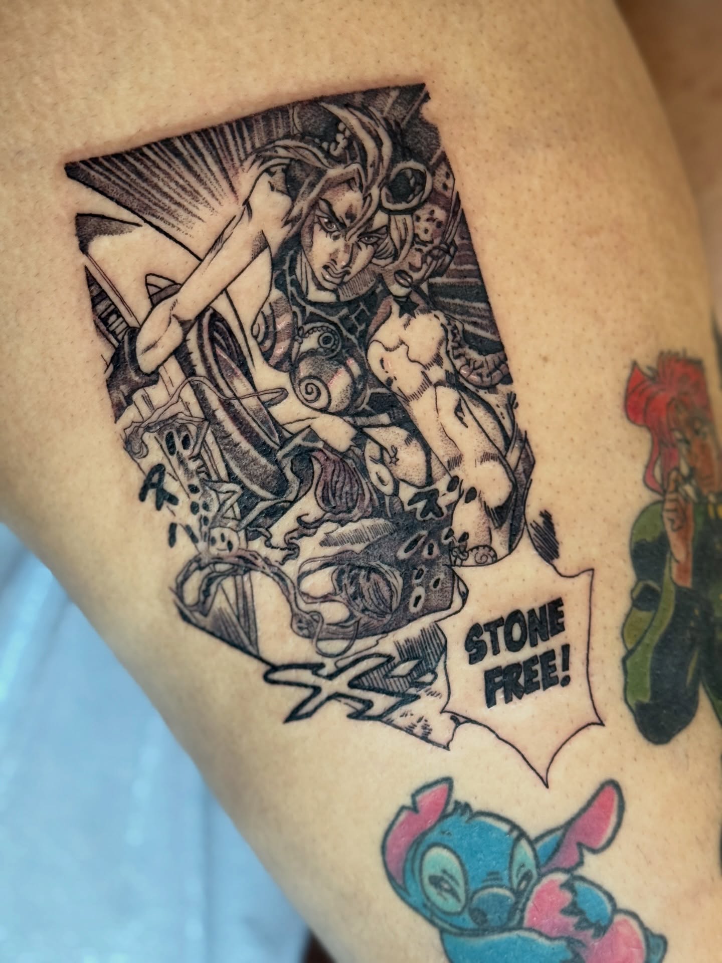 Tattoo by @w33bmachin3 — anime, black_and_grey