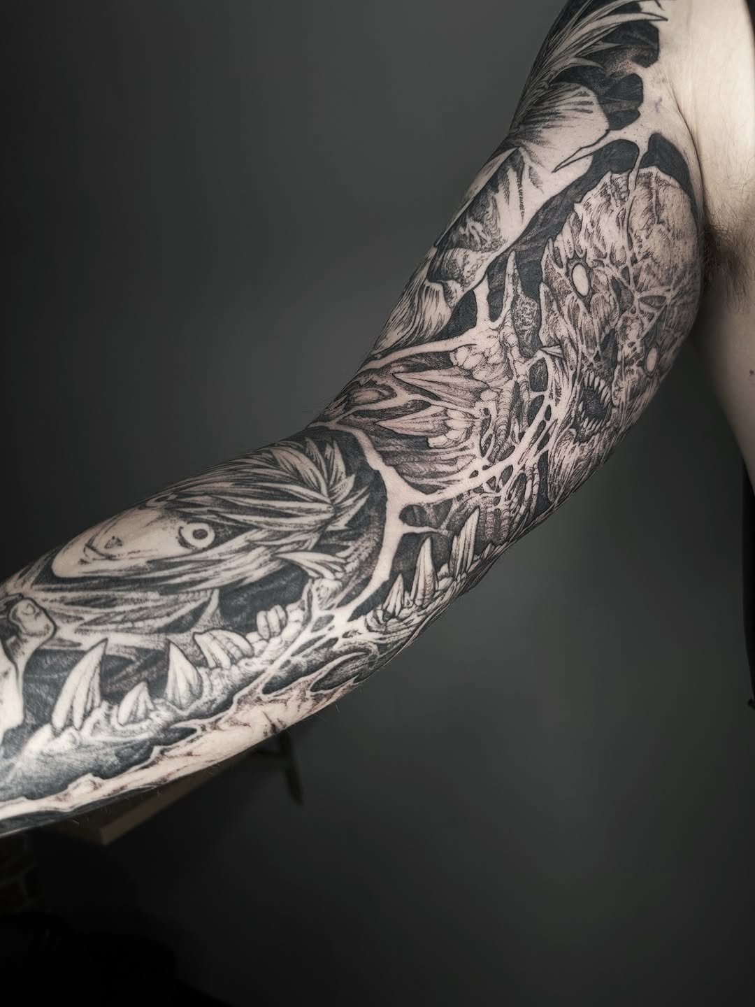 Tattoo by @panyvinoo โ black_and_grey, dark_realism