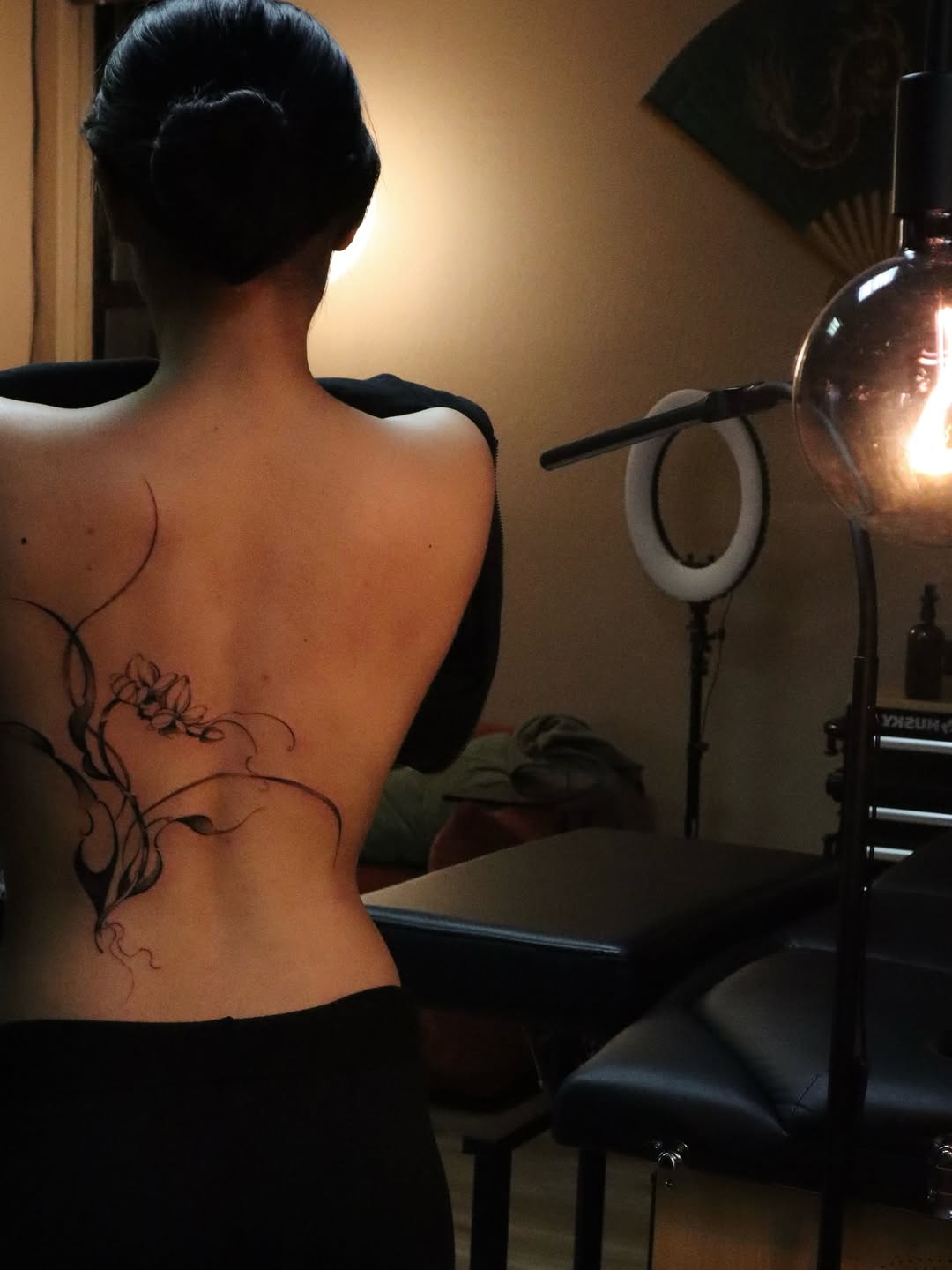 Tattoo by @maid.of.flowers — fine_line, black_and_grey