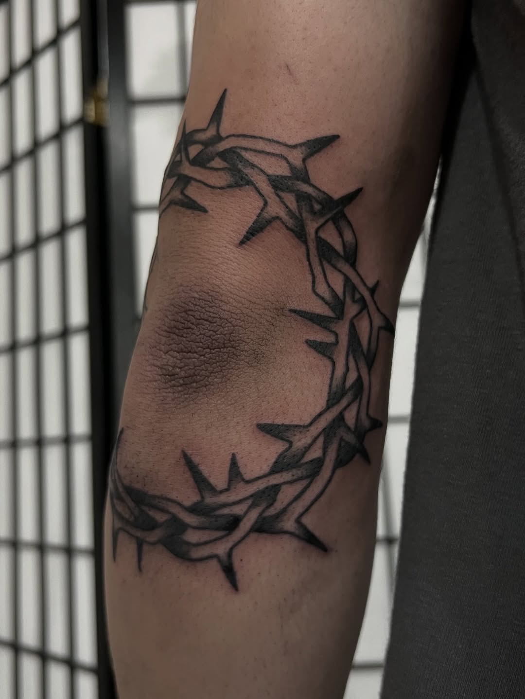 Tattoo by @nickbridwelltattoo — black_and_grey, dark_realism