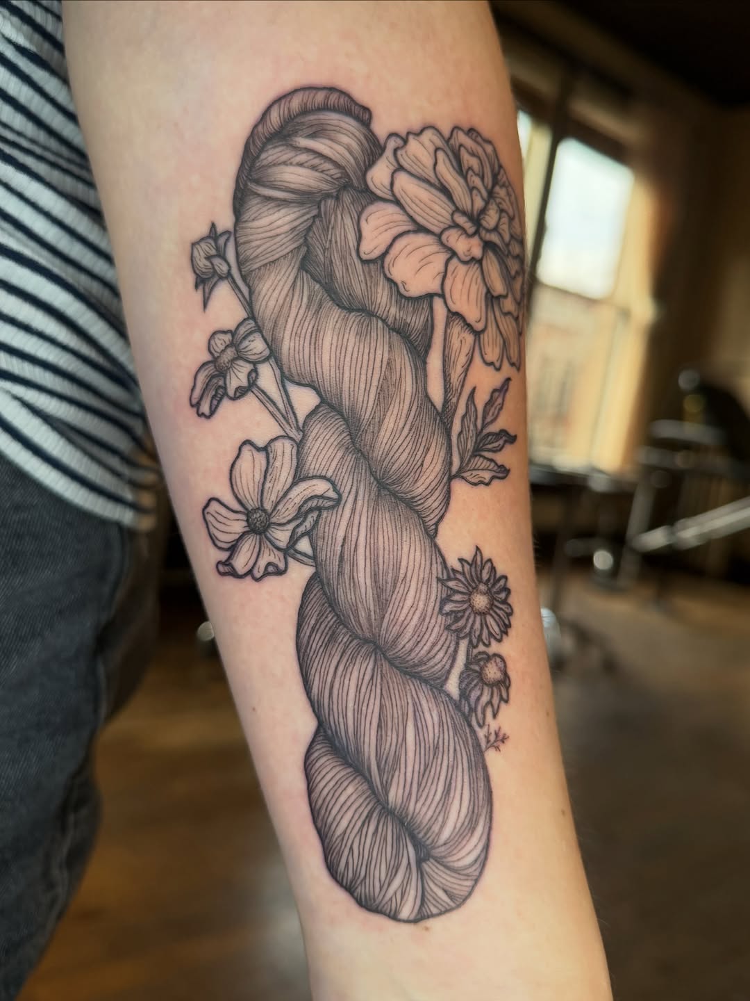 Tattoo by @honestbird — illustrative, black_and_grey