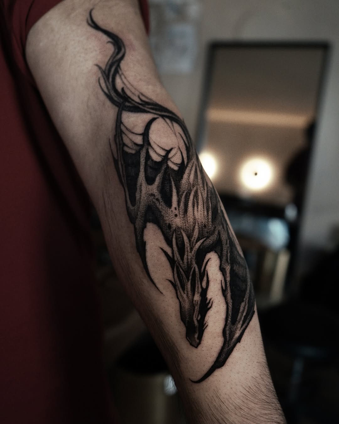 Tattoo by @bru.blackink — black_and_grey, dotwork