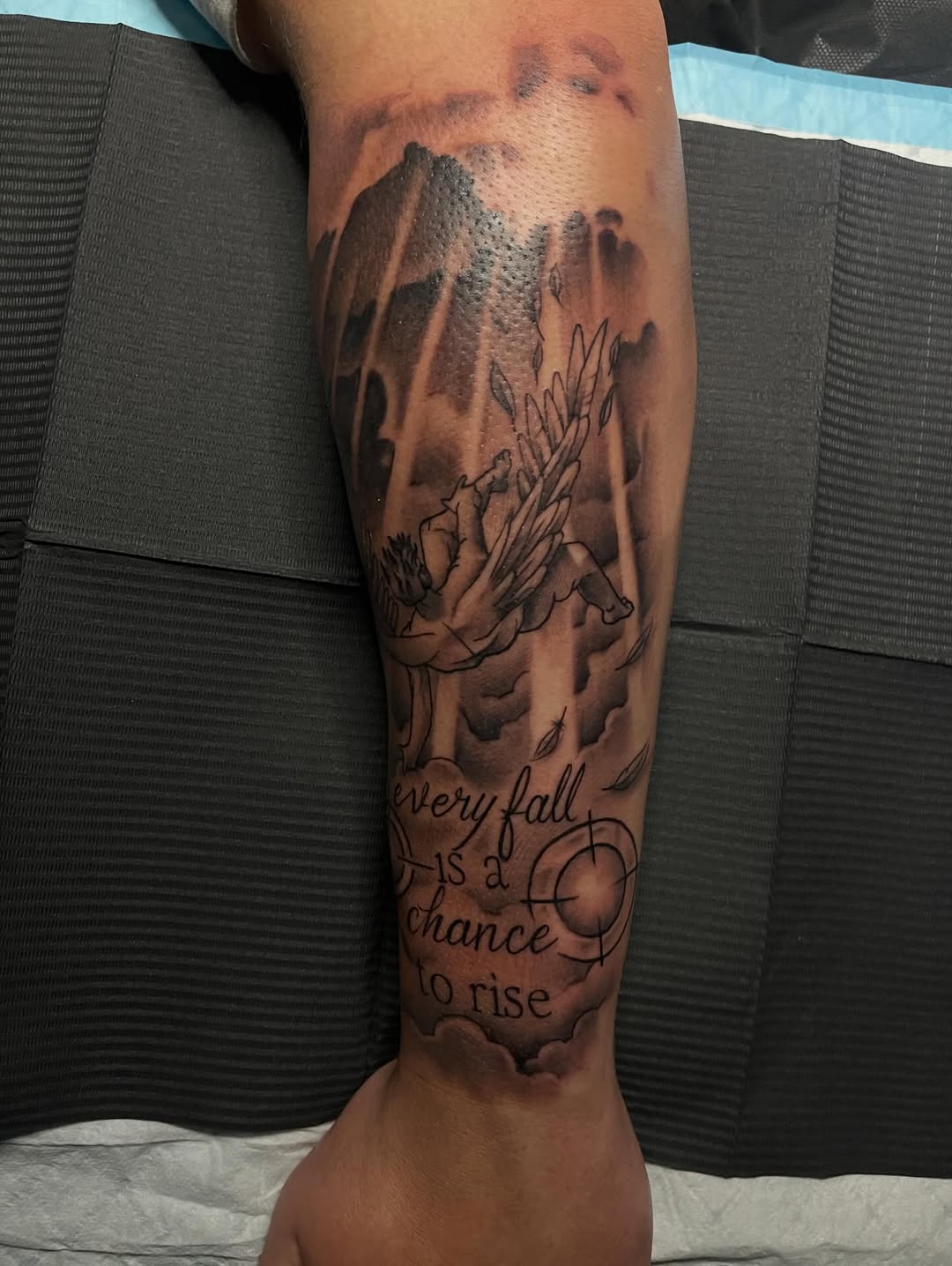 Tattoo by @dtat2christ — black_and_grey, lettering_script