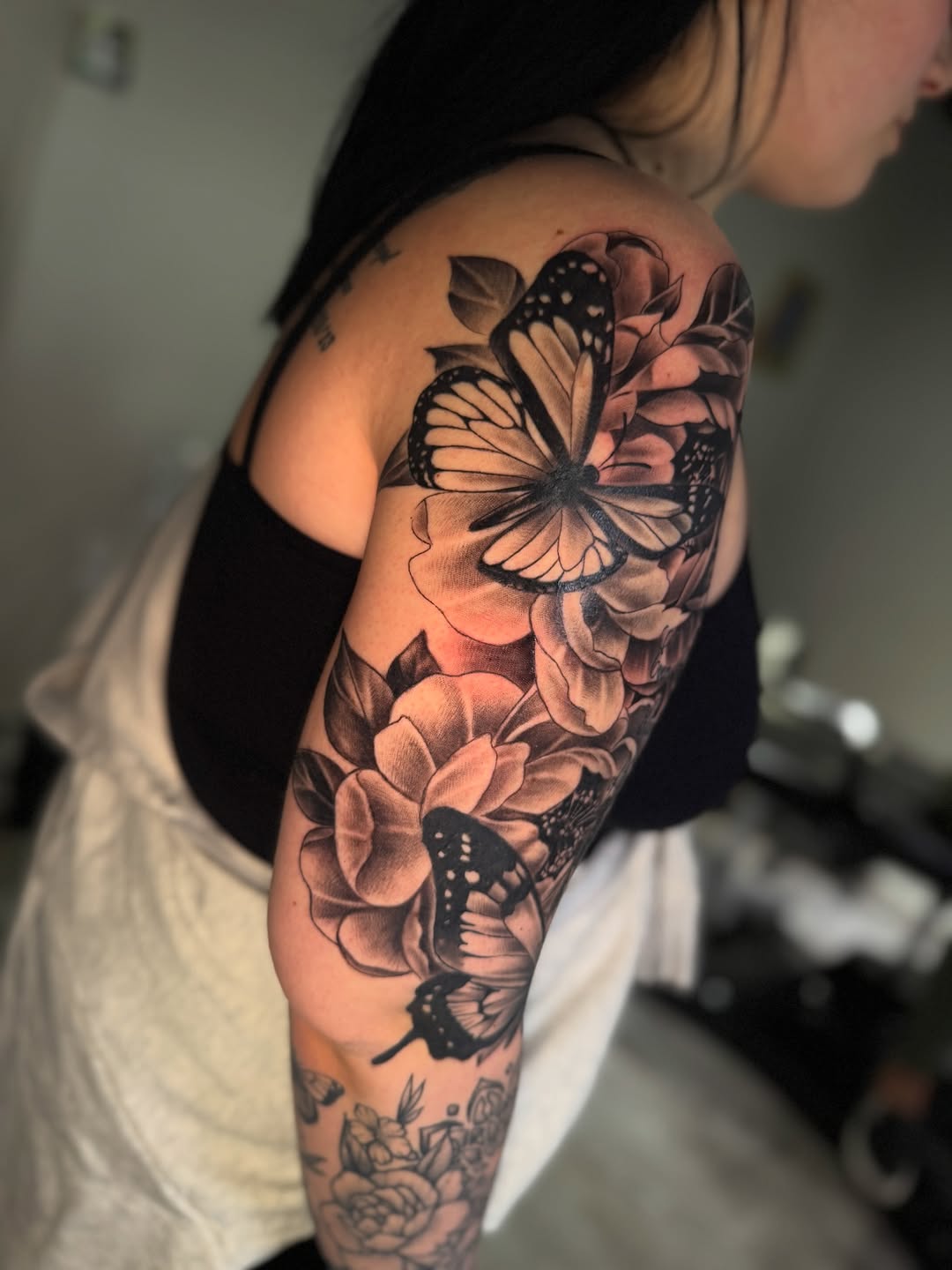 Tattoo by @cofaxtattoos — realism, black_and_grey