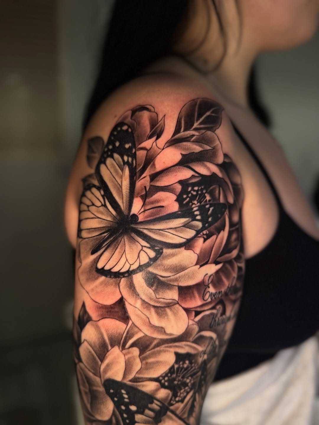 Tattoo by @cofaxtattoos — realism, black_and_grey
