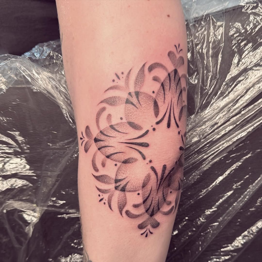 Tattoo by @heathersyvilla — dotwork, ornamental