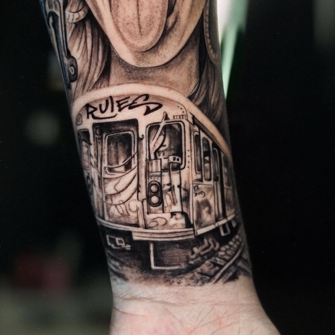Tattoo by @melii.tatt — realism, black_and_grey