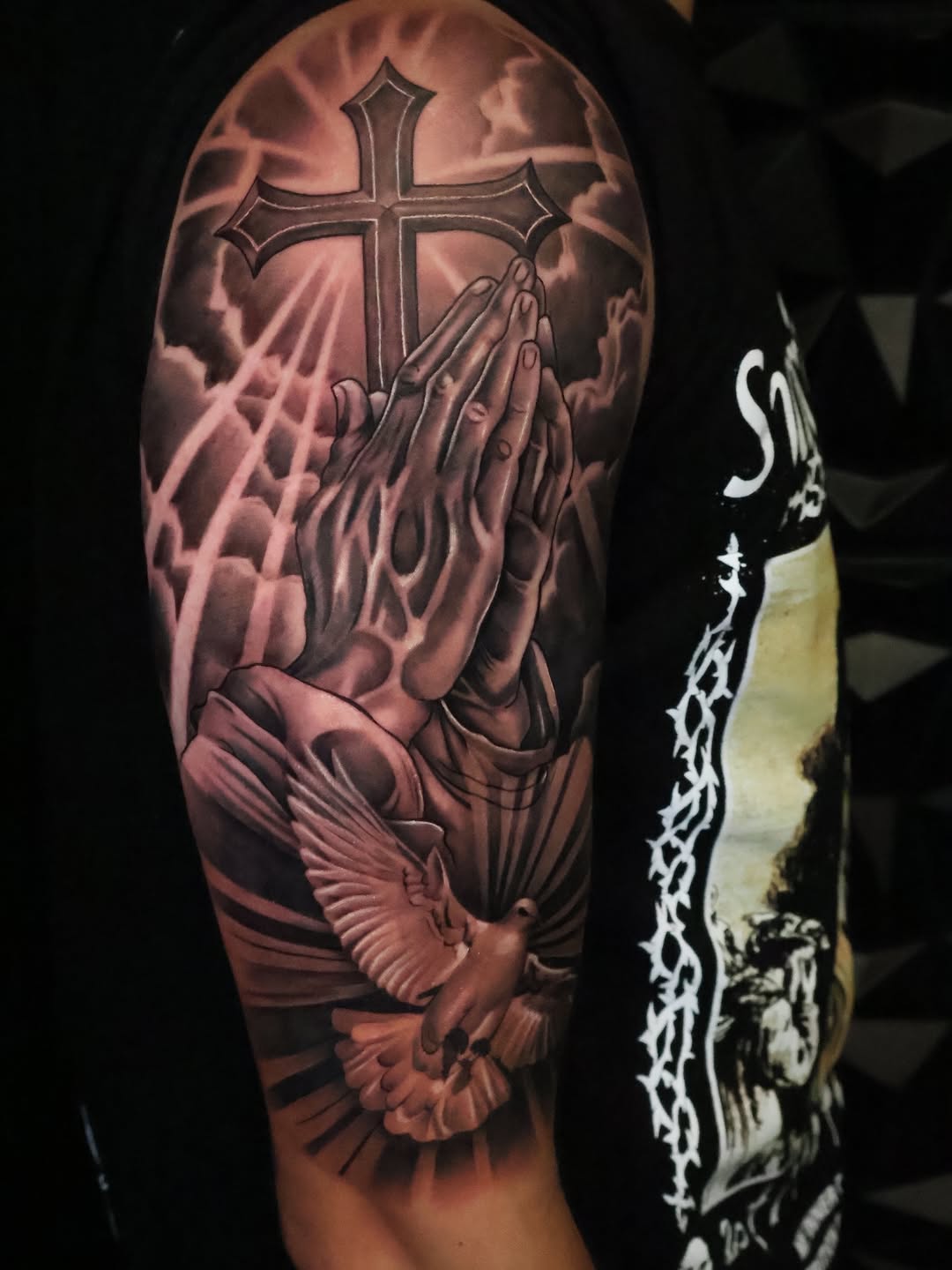 Tattoo by @angels__tattoo — realism, black_and_grey