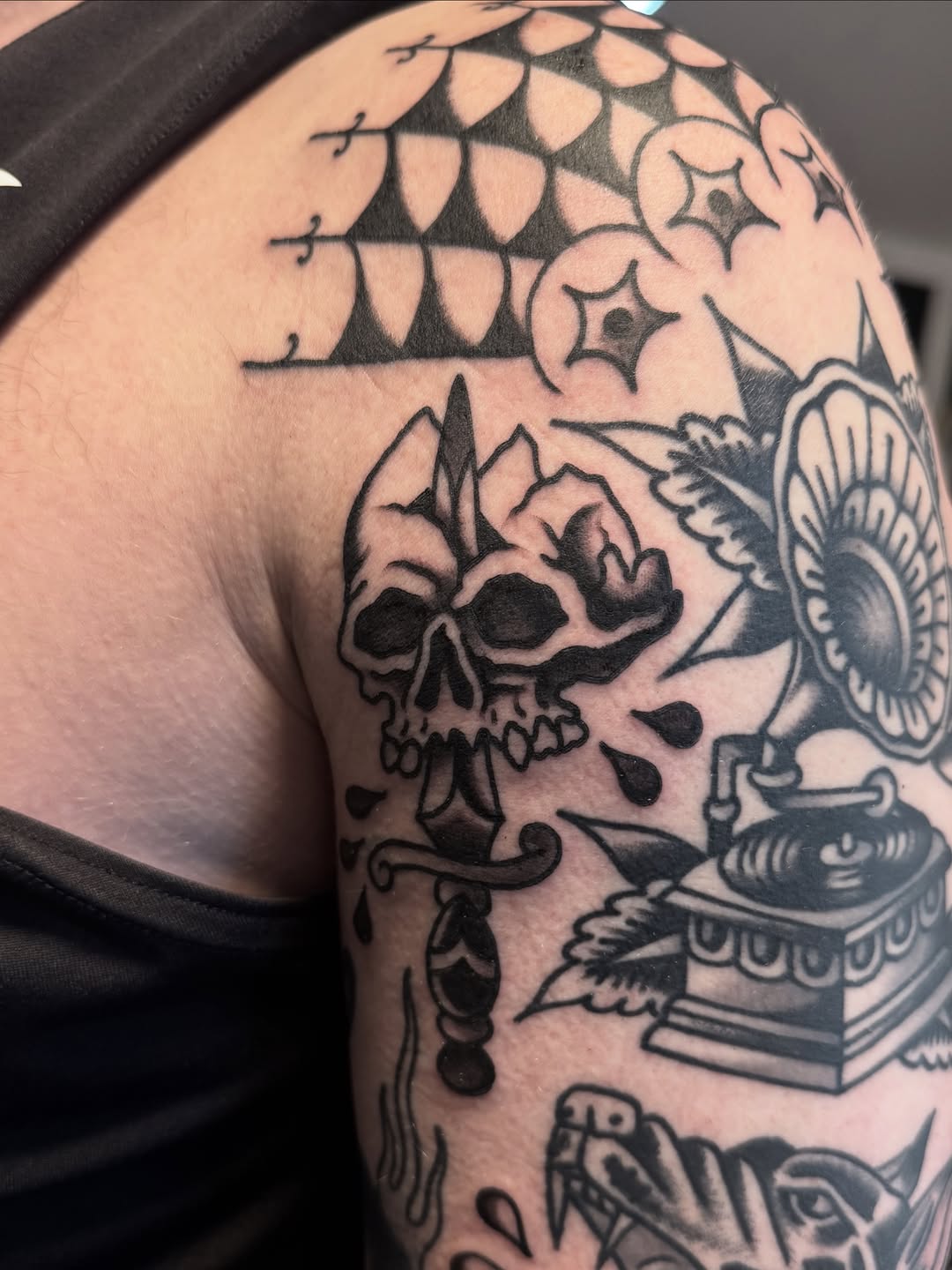 Tattoo by @nicholastidler_tattoos — american_traditional, black_and_grey