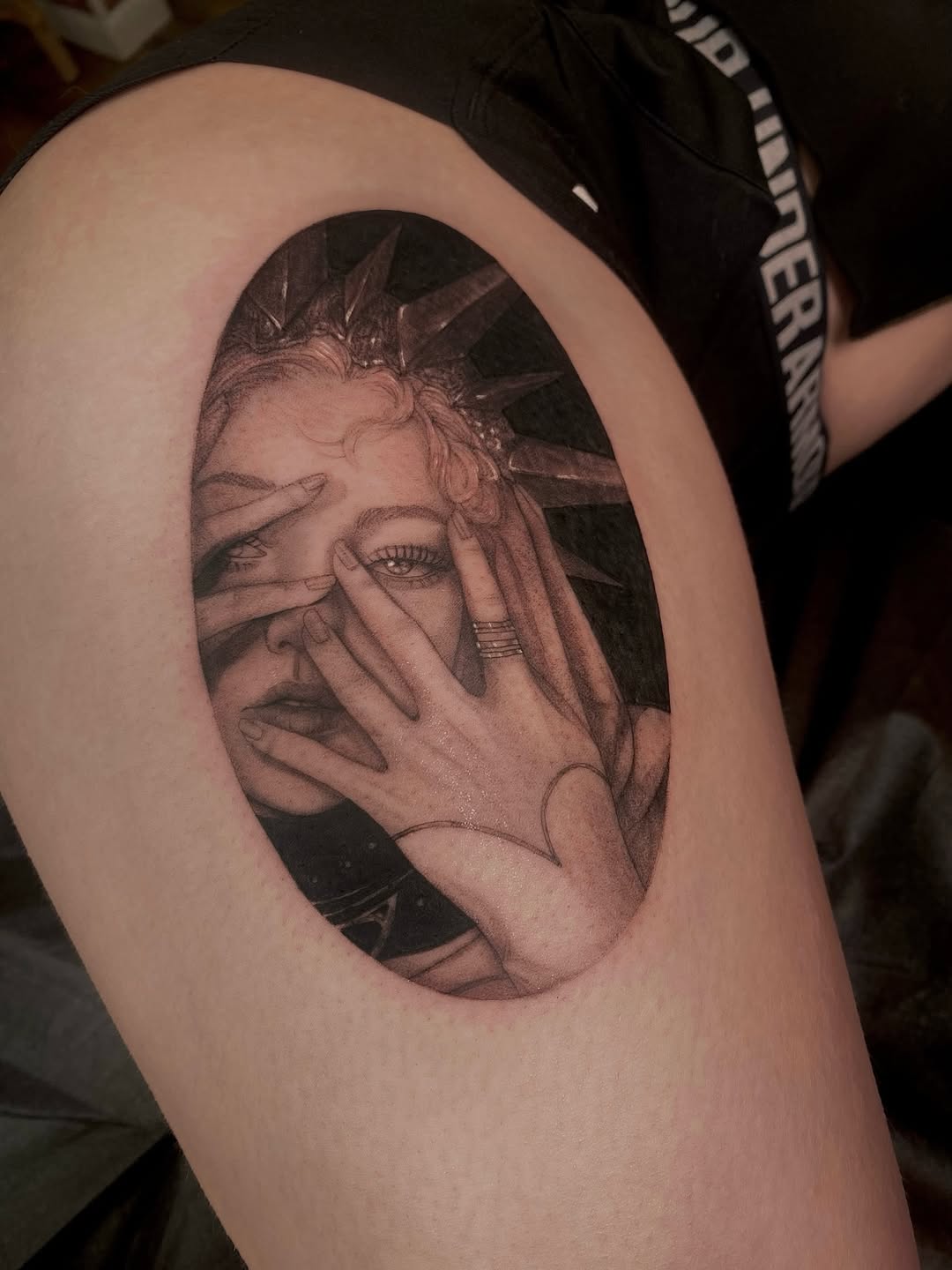 Tattoo by @alexaviolet.ink — realism, black_and_grey