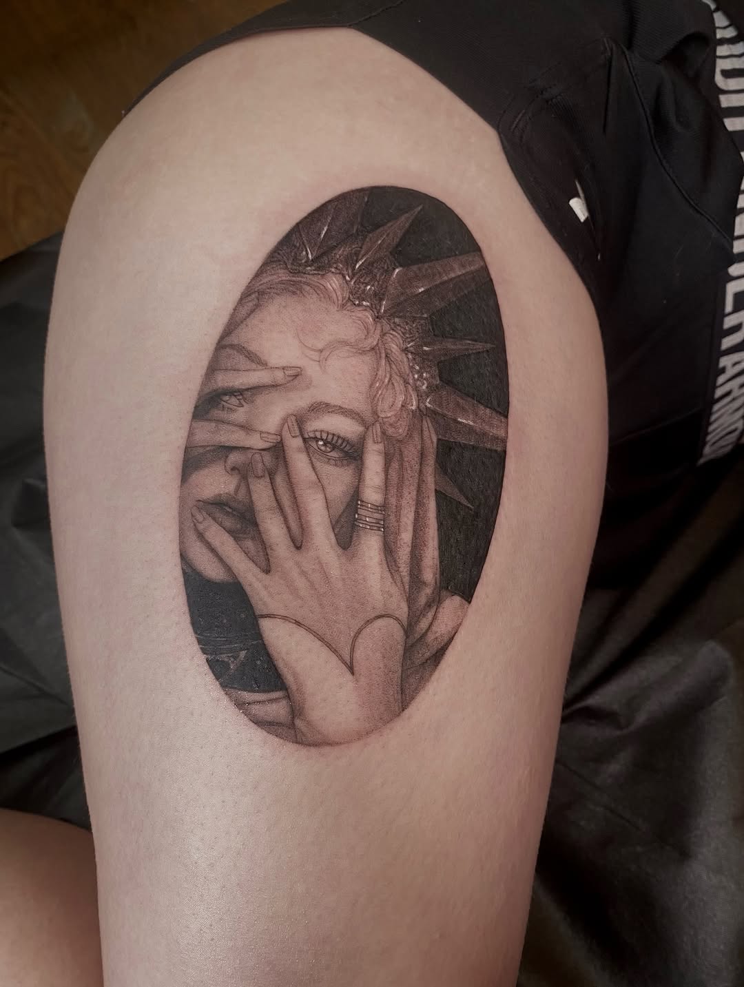 Tattoo by @alexaviolet.ink — realism, black_and_grey