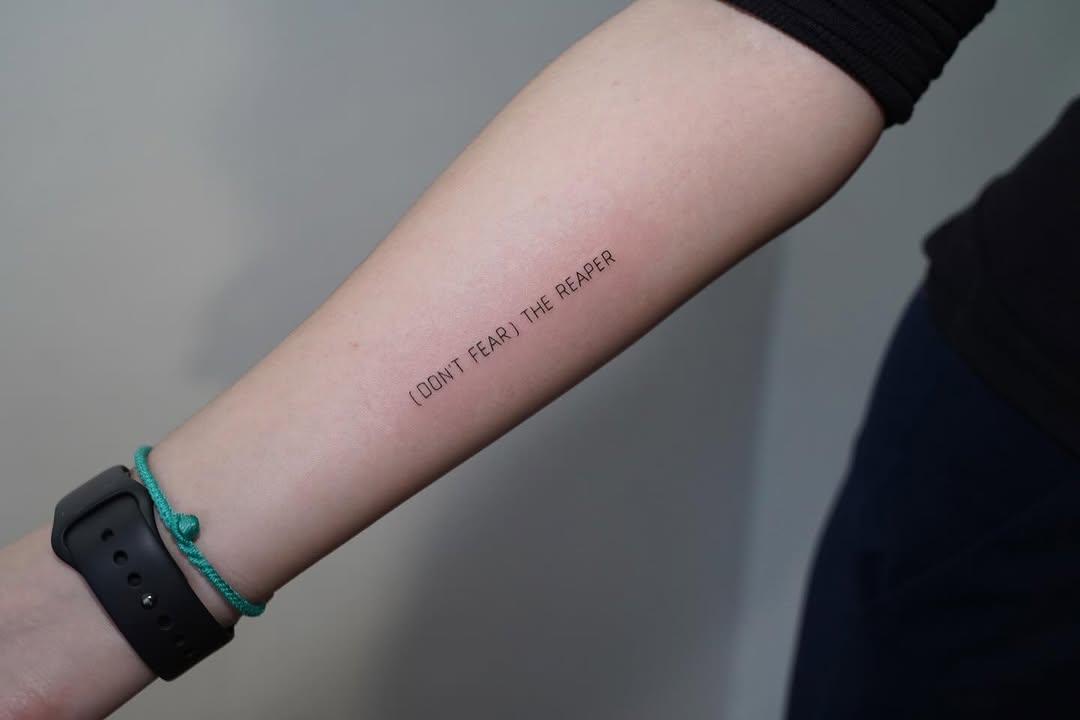 Tattoo by @tomatooo_tatt — lettering_script, fine_line