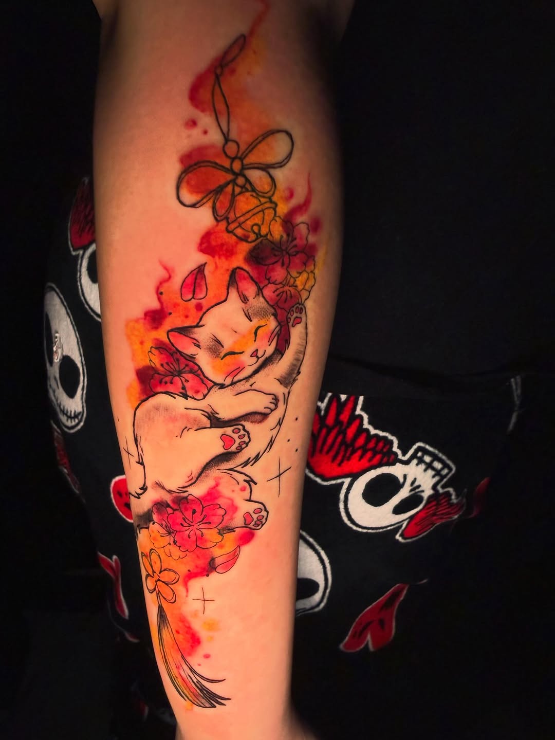 Tattoo by @skunk_punk_ink — watercolor, anime