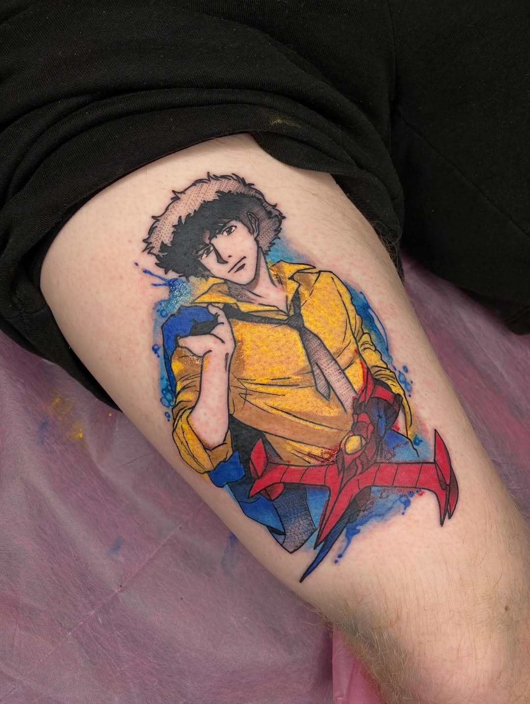 Tattoo by @kaitlin.tattoos — illustrative, anime