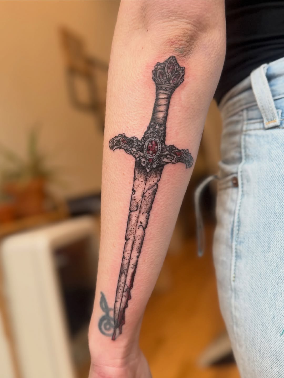 Tattoo by @hellridertattoo — black_and_grey