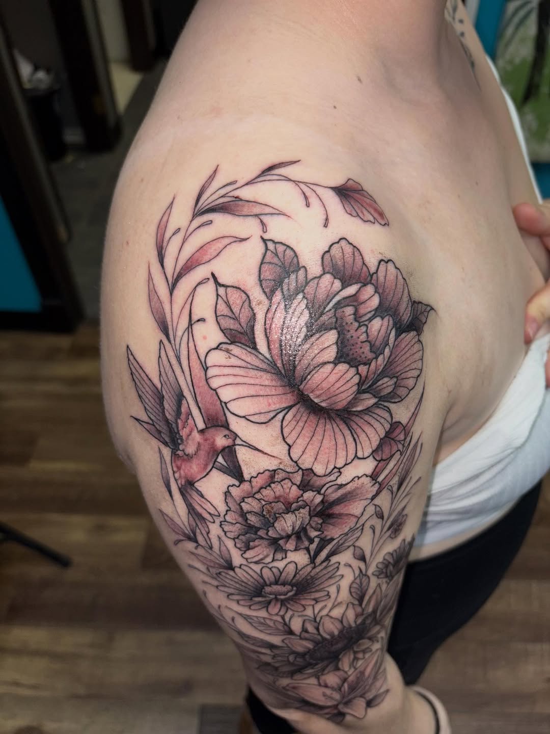 Tattoo by @cooptat2 — black_and_grey, fine_line
