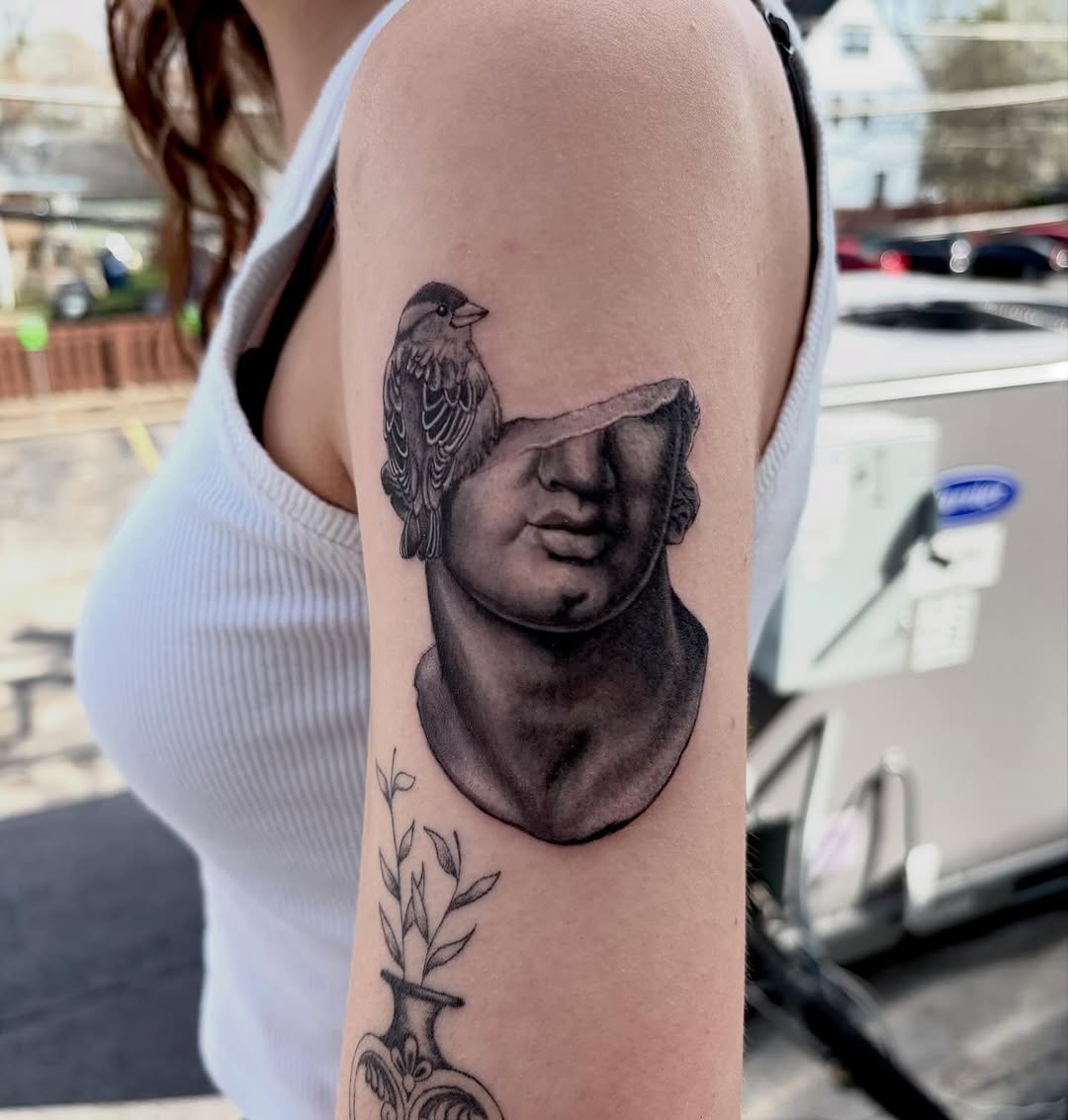 Tattoo by @tats_by_marie — realism, black_and_grey