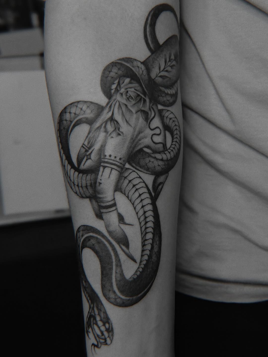 Tattoo by @brknsocialclub — black_and_grey, realism