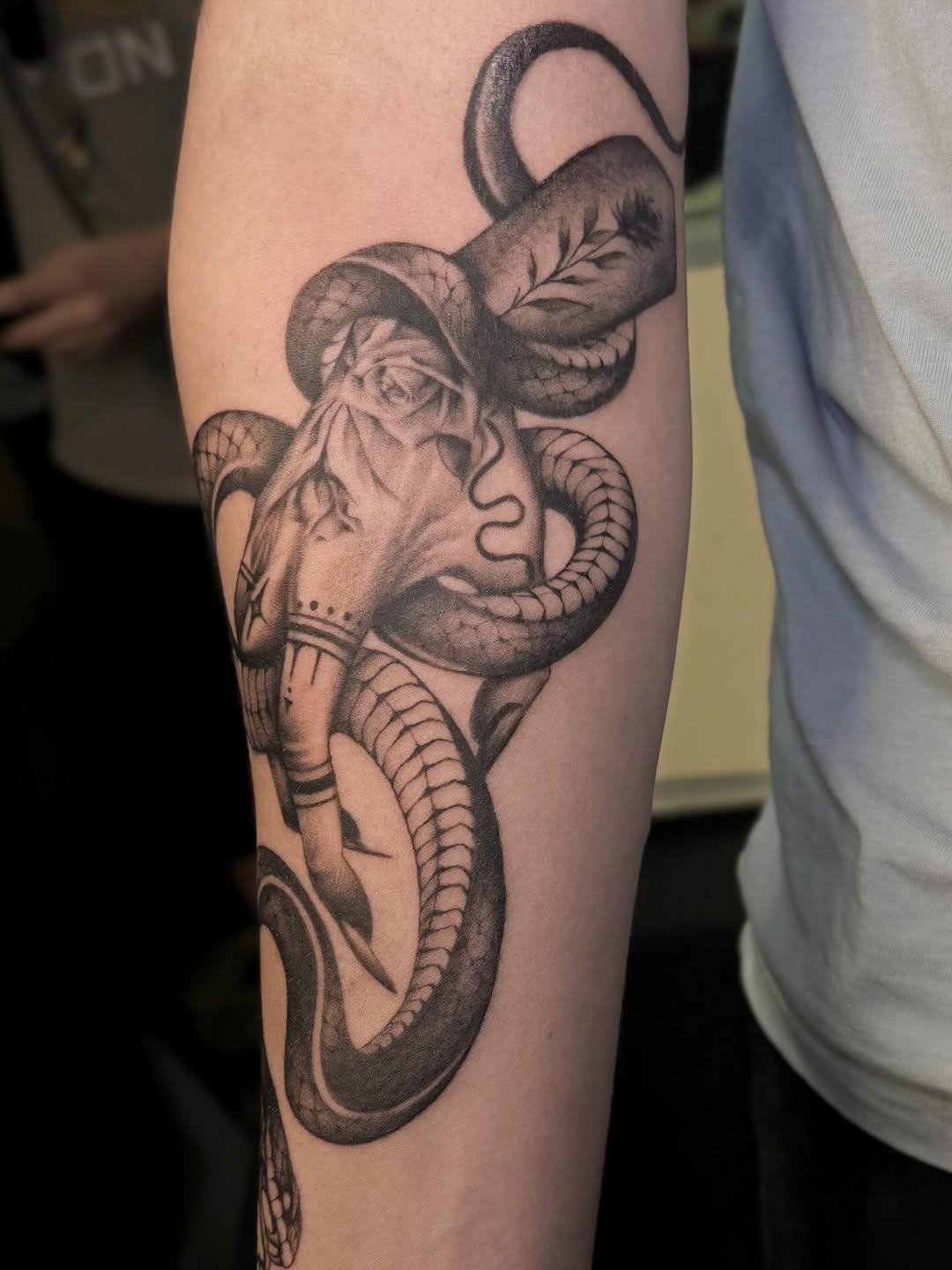 Tattoo by @brknsocialclub — black_and_grey, realism
