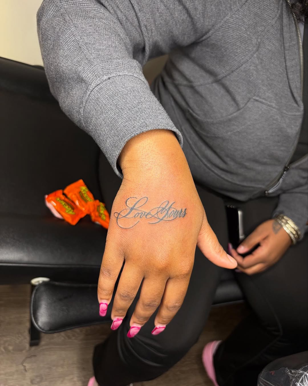 Tattoo by @mariamancc โ lettering_script, fine_line