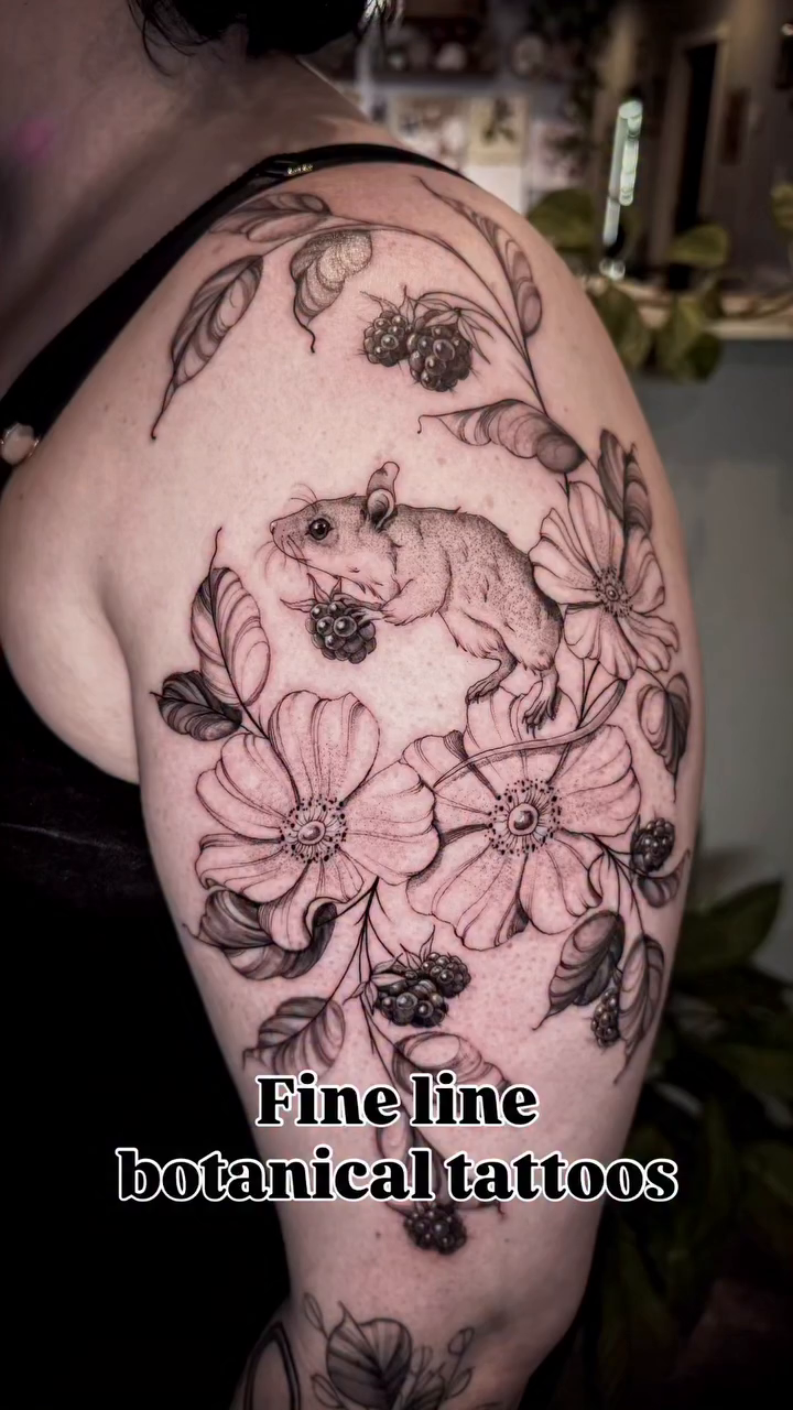Tattoo by @nadias.tattoos — fine_line, black_and_grey