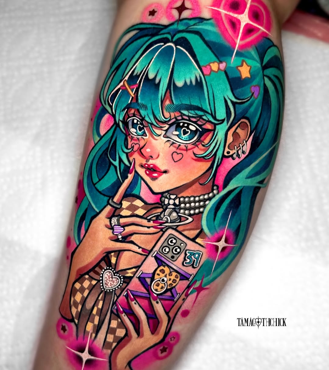 Tattoo by @tamagothchick β anime, new_school
