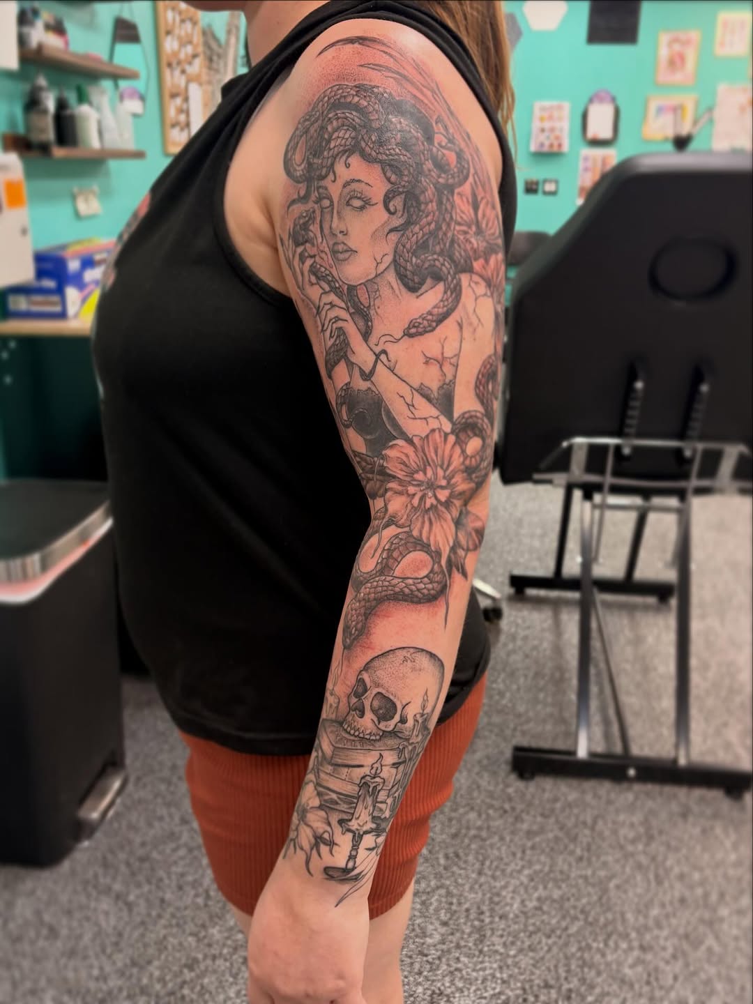 Tattoo by @jaydastarrtattoos — black_and_grey, illustrative