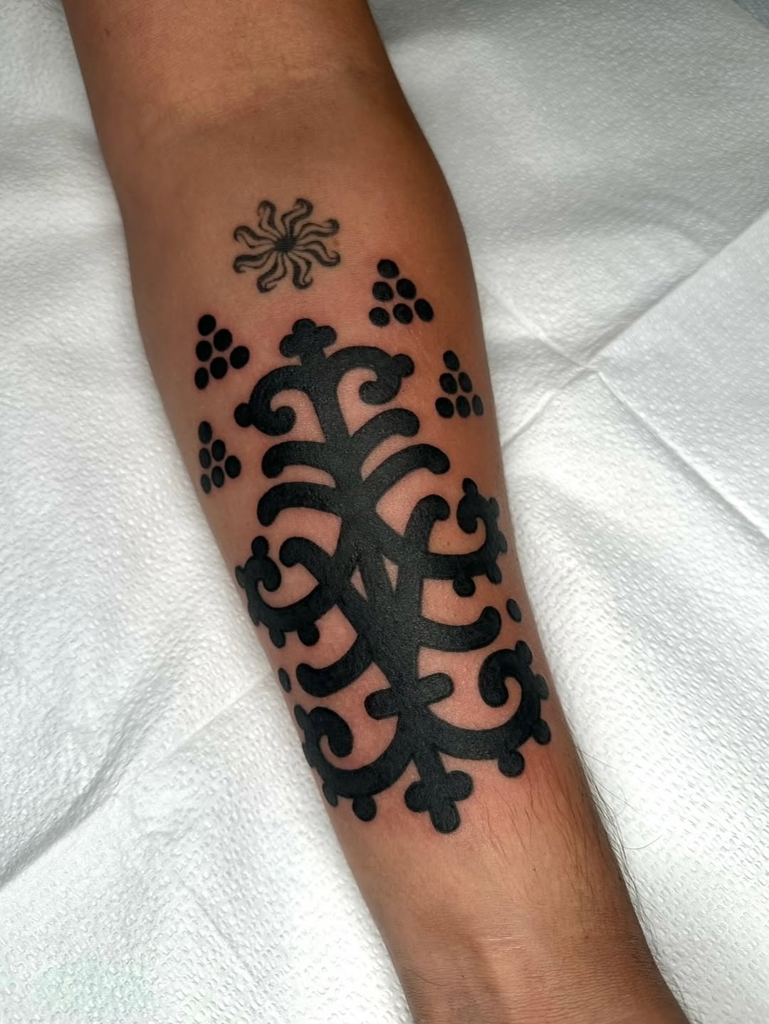 Tattoo by @krystaltattoo β blackwork, ornamental