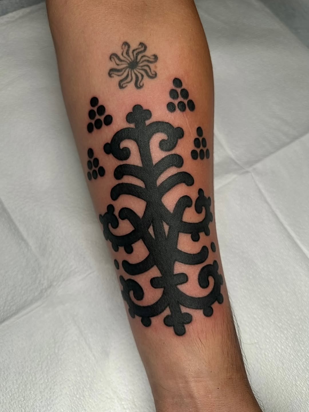 Tattoo by @krystaltattoo β blackwork, ornamental