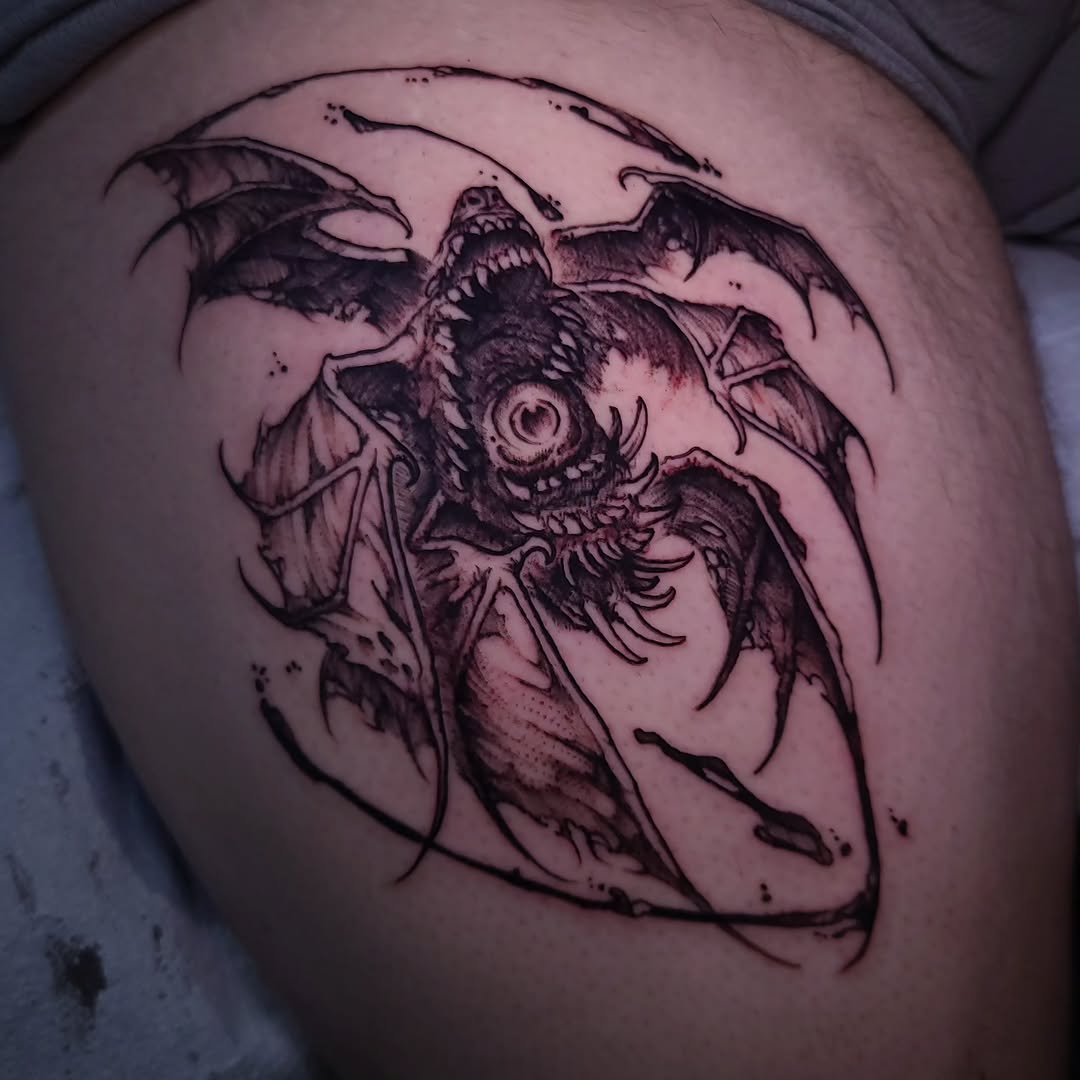 Tattoo by @boxofguts — dark_realism, blackwork