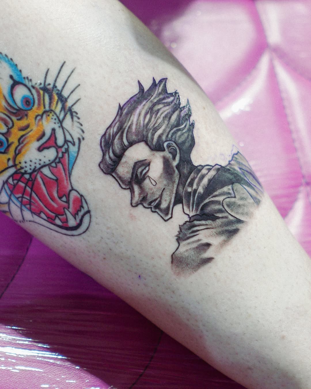 Tattoo by @zappedbyxandra — black_and_grey, realism